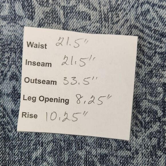 Silver Jeans Distressed Capri Jeans Size 24 Boho Printed Cropped Denim - Picture 8 of 8